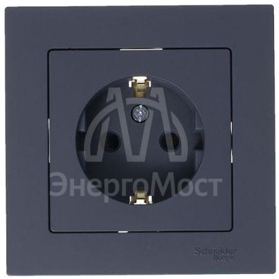 Механизм розетки 1-м СП AtlasDesign 16А с заземл. защ. шторки грифель SchE ATN000745