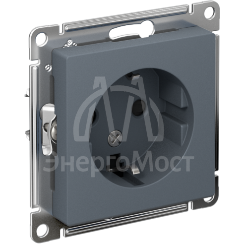 Механизм розетки 1-м СП AtlasDesign 16А с заземл. защ. шторки грифель SchE ATN000745
