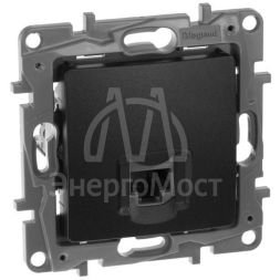 Механизм розетки информ. 1-м СП Etika RJ45 CAT.5E UTP антрацит Leg 672641