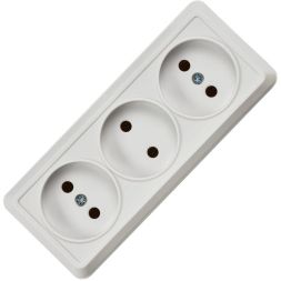 Розетка 3-м ОП Октава 10А IP20 без заземл. бел. IEK ERO30-K01-10-DC