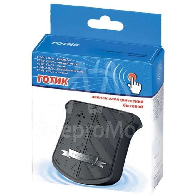 Звонок проводной Готик соловей 220В 80-90дБА черн./серебр. Тритон ГС-05