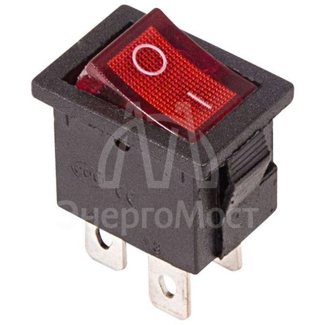 Выключатель клавишный 250В 6А (4с) ON-OFF красн. с подсветкой Mini (RWB-20; SC-768) Rexant 36-2190