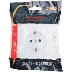 Розетка 1-мест. с защитн.шторк. СП ZIMA IP20 16А ПБТ безвинт. зажим бел. LEZARD 704-0288-124BQC