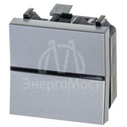 Механизм выключателя 1-кл. 1п 2мод. СП Zenit 16А IP20 с клавишей серебр. ABB 2CLA220100N1301