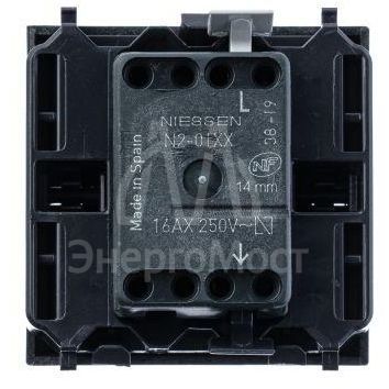 Механизм выключателя 1-кл. 1п 2мод. СП Zenit 16А IP20 с клавишей серебр. ABB 2CLA220100N1301