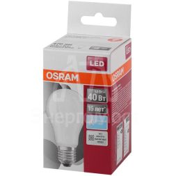 Лампа светодиодная LED STAR CLASSIC A 40 5.5W/865 5.5Вт грушевидная 6500К холод. бел. E27 470лм 220-240В матов. пласт. OSRAM 4052899971523