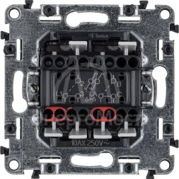 Механизм переключателя 2-кл. СП Valena Allure 10А IP20 250В с лиц. панелью безвинт. зажимы бел. Leg 752708