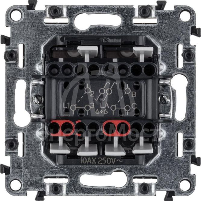 Механизм переключателя 2-кл. СП Valena Allure 10А IP20 250В с лиц. панелью безвинт. зажимы бел. Leg 752708