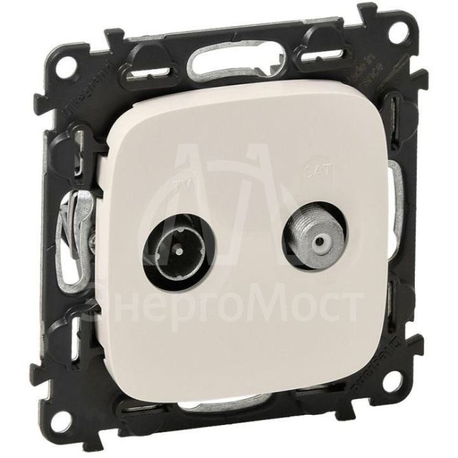 Розетка телевизионная TV/SAT Valena Allure двухкабельная с лицев. панелью механизм сл. кость Leg 753858