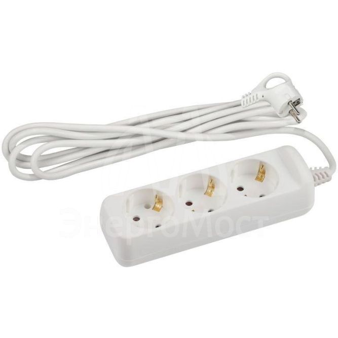 Удлинитель электрический U-3e-3m-3x1.5 с заземлением 3 розетки 3м ПВС 3х1.5кв.мм 16А Эра Б0044032