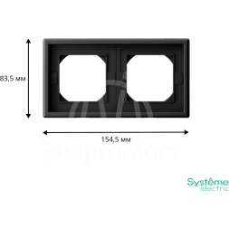 Рамка 2-м ArtGallery IP44 карбон SE GAL441002