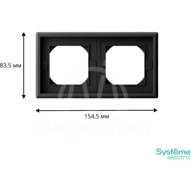 Рамка 2-м ArtGallery IP44 карбон SE GAL441002