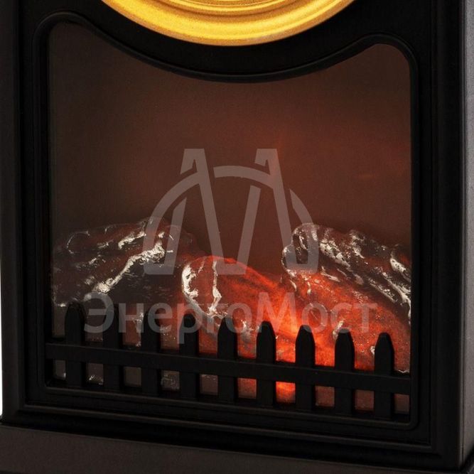 Камин светодиодный &amp;quot;Старинные часы&amp;quot; 14.7х11.7х25см с эффектом живого огня черн. батарейки 2хС (не в комплекте) USB Neon-Night 511-020