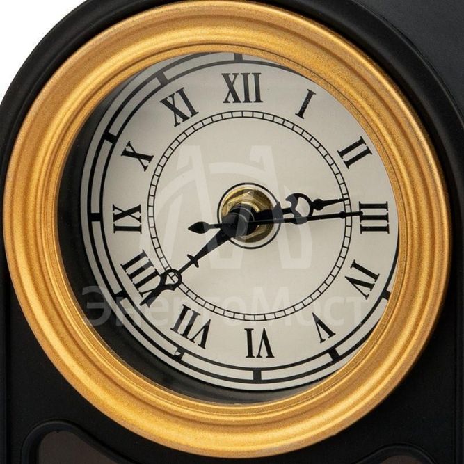 Камин светодиодный &amp;quot;Старинные часы&amp;quot; 14.7х11.7х25см с эффектом живого огня черн. батарейки 2хС (не в комплекте) USB Neon-Night 511-020