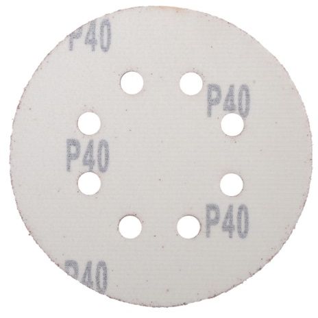 Круги шлифовальные на липучке 125мм, P40, 8 отв. (5 шт) Вихрь