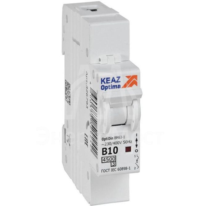 Выключатель автоматический модульный OptiDin BM63-1B10-4.5-УХЛ3 КЭАЗ 329500