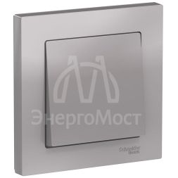 Выключатель 1-кл. СП AtlasDesign 10А IP20 (сх. 1) 10AX в сборе алюм. SchE ATN000312
