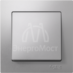 Выключатель 1-кл. СП AtlasDesign 10А IP20 (сх. 1) 10AX в сборе алюм. SchE ATN000312