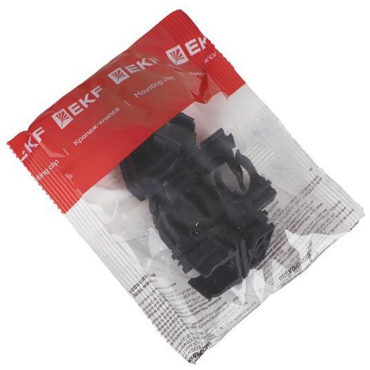 Держатель для труб (клипса) для ручного монтажа d16мм черн. Plast (уп.10шт) EKF derj-z-16sb