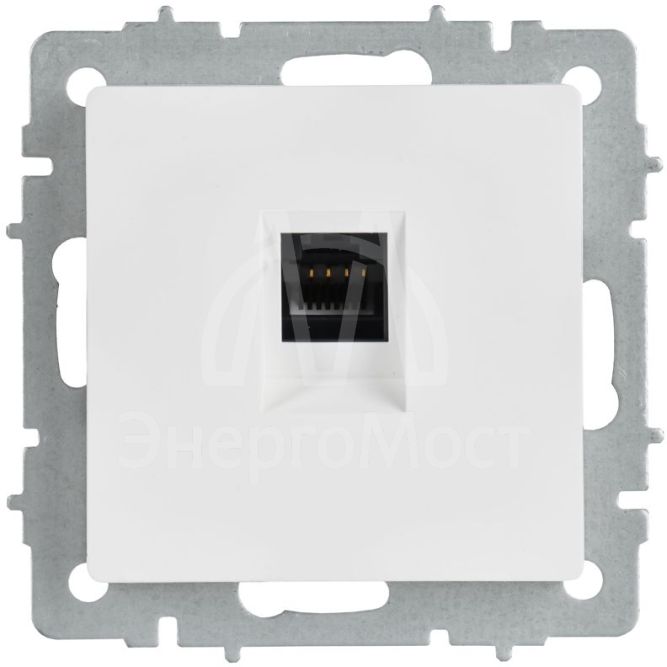 Розетка компьютерная СП BRITE РК10-БрАБ RJ45 кат.5E механизм арктич. бел. IEK BR-K10-1-K91