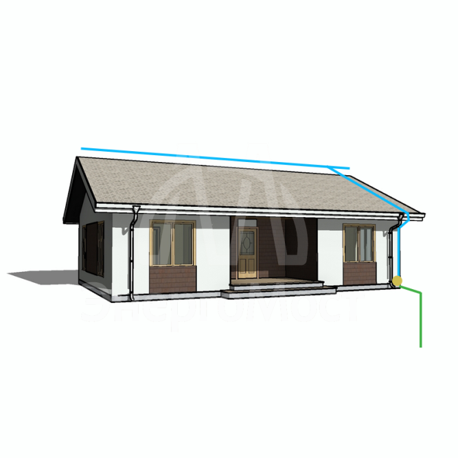 Комплект молниезащиты для дома, 10х10 метров, Натяжная система Perun