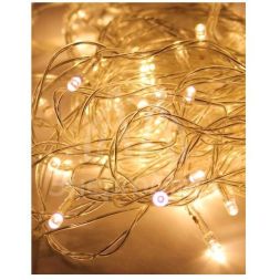 Гирлянда светодиодная 80LED бел. прозр. провод 8.8м (7.3+1.5) 8 режимов мигания IP20 тепл. бел. Космос KOC_GIR80LED_W