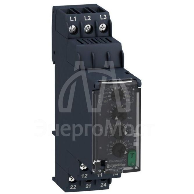 Реле контроля чередования обрыва фаз пониж./повыш. напряжения SchE RM22TR33