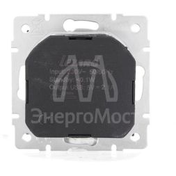 Розетка 1-м СП Vesna с заземл. с заряд. устройством USB механизм черн. бархат LEZARD 742-4288-181