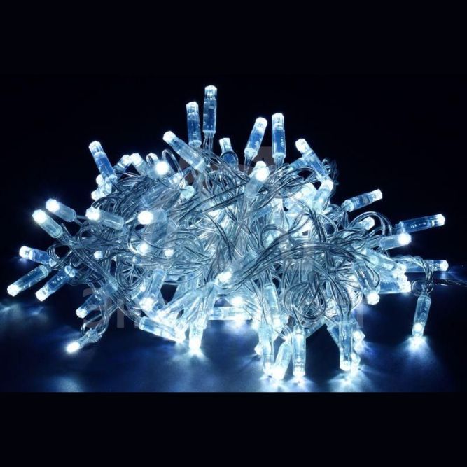 Гирлянда &amp;quot;Нить&amp;quot; 20м 200LED бел. IP44 провод прозр. 230В с контроллером 8 режимов IEK LGDU111-2-200-20-T-S-44