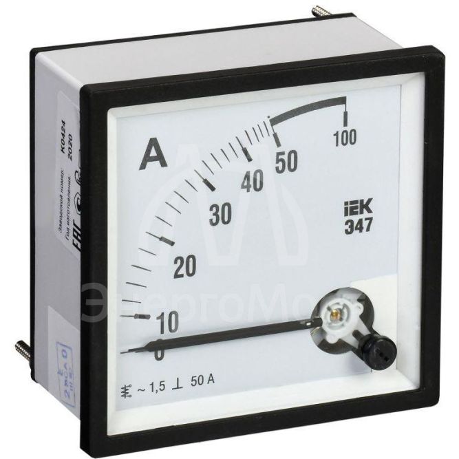 Амперметр Э47 72х72мм 50А кл. точн. 1.5 IEK IPA10-6-0050-E
