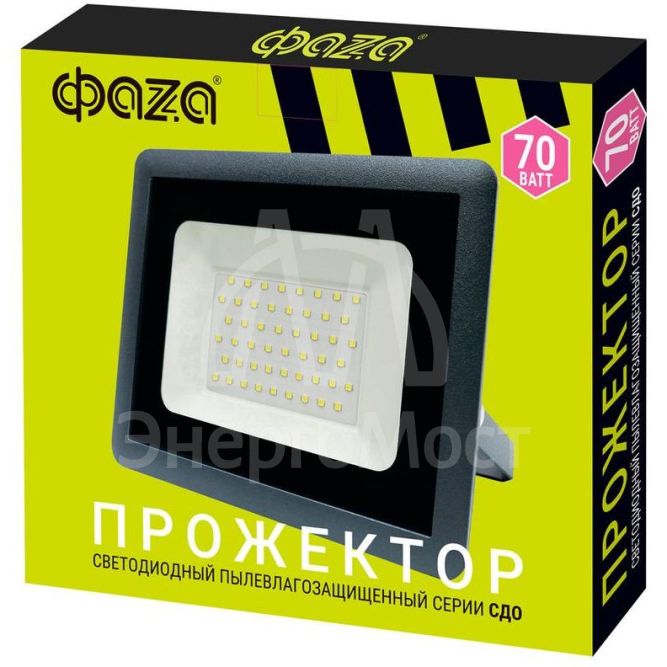 Прожектор СДО-10 70Вт 6500К GR IP65 230В ФАZА 5032859