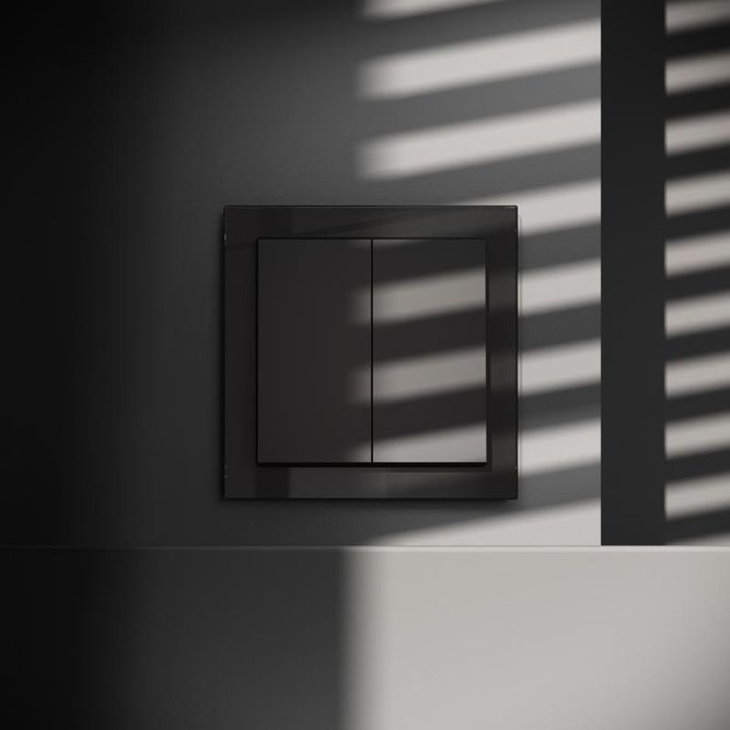 Выключатель 2-кл. СП S70 10А механизм черн. матов. Voltum VLS020108