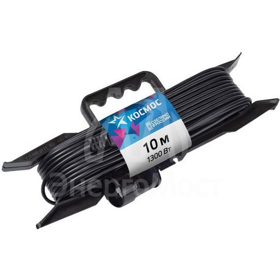 Удлинитель-шнур на рамке 1х10м 6А ПВС 2х0.75 Космос YPKsm10m-1g(6A)
