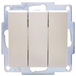 Выключатель 3-кл. СП Vesna механизм жемчуж./бел. перламутр. LEZARD 742-3088-109