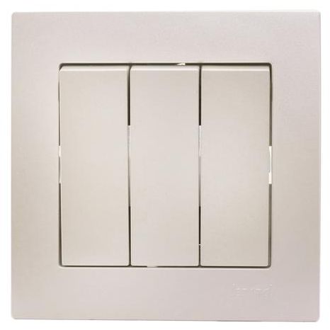 Выключатель 3-кл. СП Vesna механизм жемчуж./бел. перламутр. LEZARD 742-3088-109