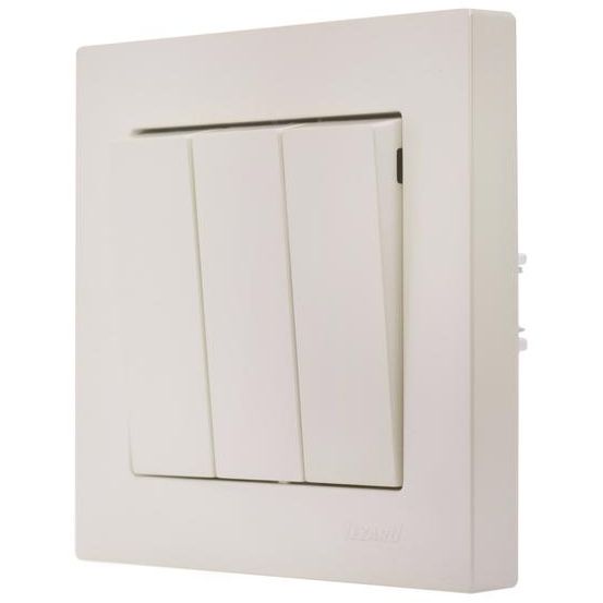 Выключатель 3-кл. СП Vesna механизм жемчуж./бел. перламутр. LEZARD 742-3088-109