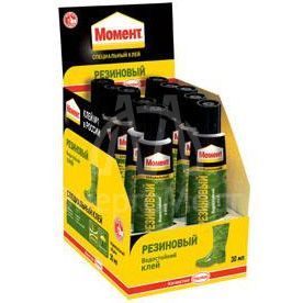 Клей &amp;quot;Момент Резиновый&amp;quot; 30мл в шоу-боксе Момент C0036642