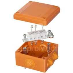 Коробка ответвительная FS 100х100х50мм 5р 450В 20А 10кв.мм с каб. вводами и клеммн. IP55 пластик. DKC FSB11510