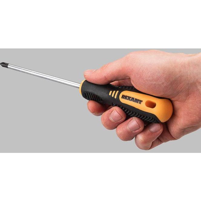 Отвертка крестовая PH 2х125мм двухкомпонентная рукоятка Rexant 12-4728
