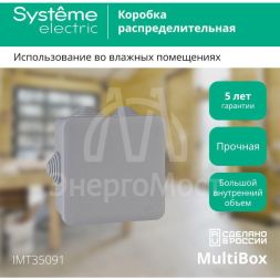 Коробка распределительная ОП 100х100х50мм IP55 SchE IMT35091