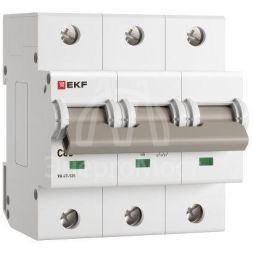 Выключатель автоматический модульный 3п C 80А 15кА ВА 47-125 PROxima EKF mcb47125-3-80C