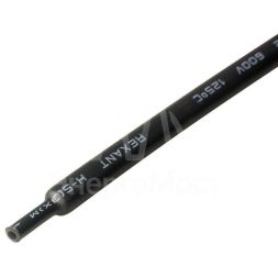 Трубка термоусадочная 6.0/2.0 1м с клеев. подсл. черн. Rexant 20-6008