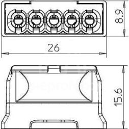 Клемма б/винтов 5 контактная 61 525 LGR OBO 2054507