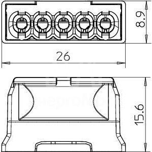 Клемма б/винтов 5 контактная 61 525 LGR OBO 2054507
