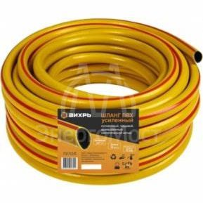 Шланг поливочный ПВХ усиленный пищевой трехслойн. армир. 3/4 50м желт. Вихрь 73/7/2/5