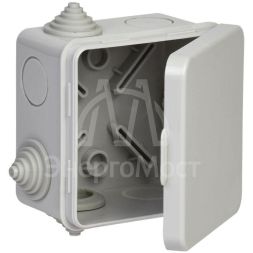 Коробка распаячная ОП 80х80х50 IP54 КМ41238 откид. крышка 7 вводов (7035) IEK UKO31-080-080-050-K03-54