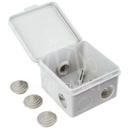 Коробка распаячная ОП 80х80х50 IP54 КМ41238 откид. крышка 7 вводов (7035) IEK UKO31-080-080-050-K03-54