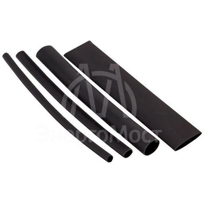 Набор трубок термоусадочных ТУТк клеевые нг черн. (3/1; 4.8/1.6; 6/2; 9/3; 12/4) по 100мм PROxima EKF tut-k-n-1-r