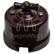 Выключатель поворотный 2-кл. ОП Лизетта 10А IP20 ретро 4 полож. ABS-пластик корич. Bironi B1-202-22