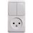 Блок ОП Этюд (1-м розетка без заземления + 2-кл. выкл.) бел. SchE BPA16-205B